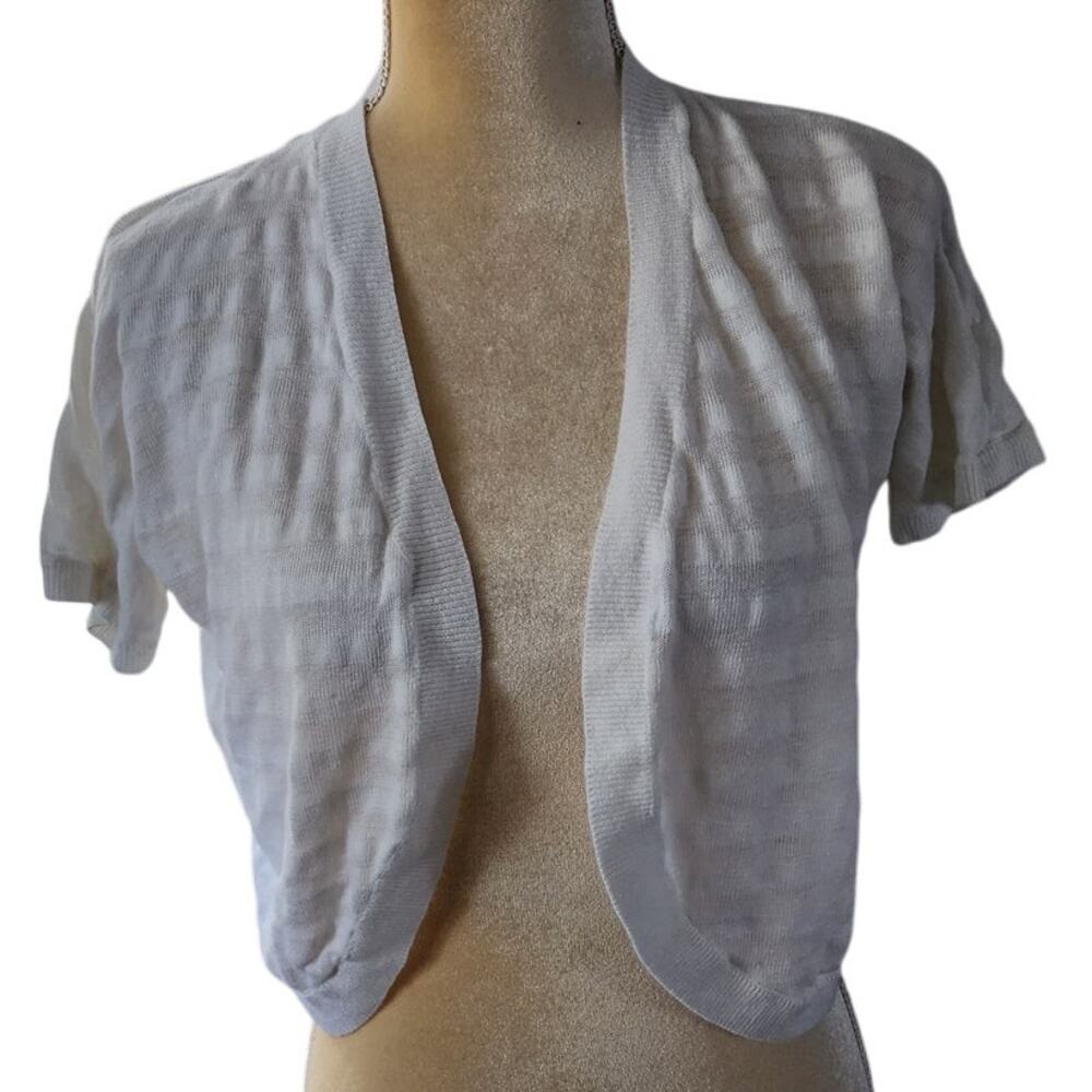 Jones New York Cropped Light Weight Cardigan Sweater Size Large
